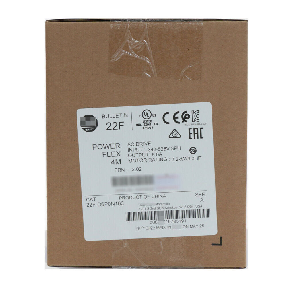 New Factory Sealed 22F-D6P0N103 PowerFlex 4M2.2 kW 3 HP AC Drive 22FD6P0N103 DHL / UPS / FedEx