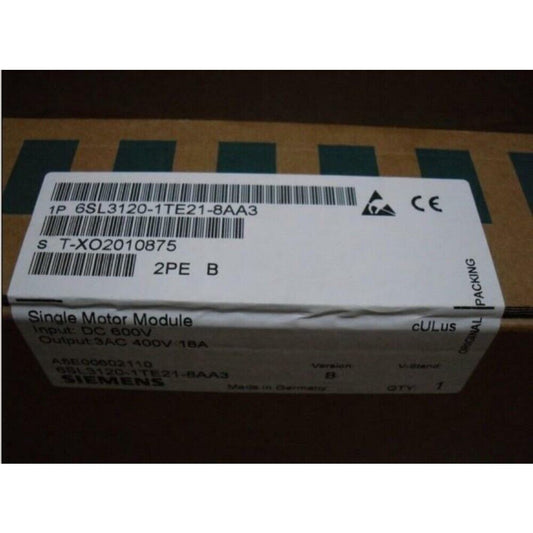 New Siemens 6SL3 120-1TE21-8AA3 6SL3120-1TE21-8AA3 SINAMICS S120 Double Motor