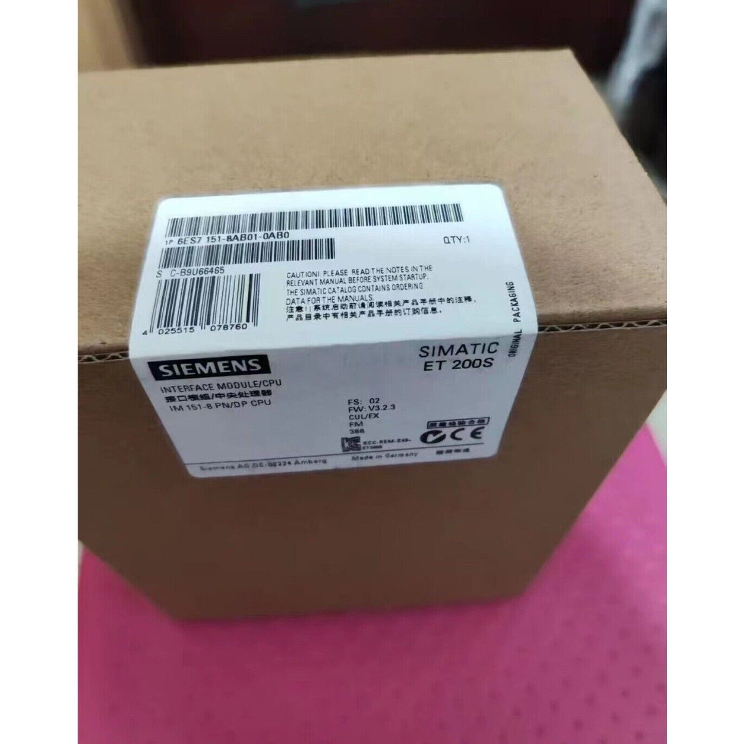 New Siemens 6ES7151-8AB01-0AB0 DP IM151-8 PN/DP CPU f ET200S 6ES7 151-8AB01-0AB0