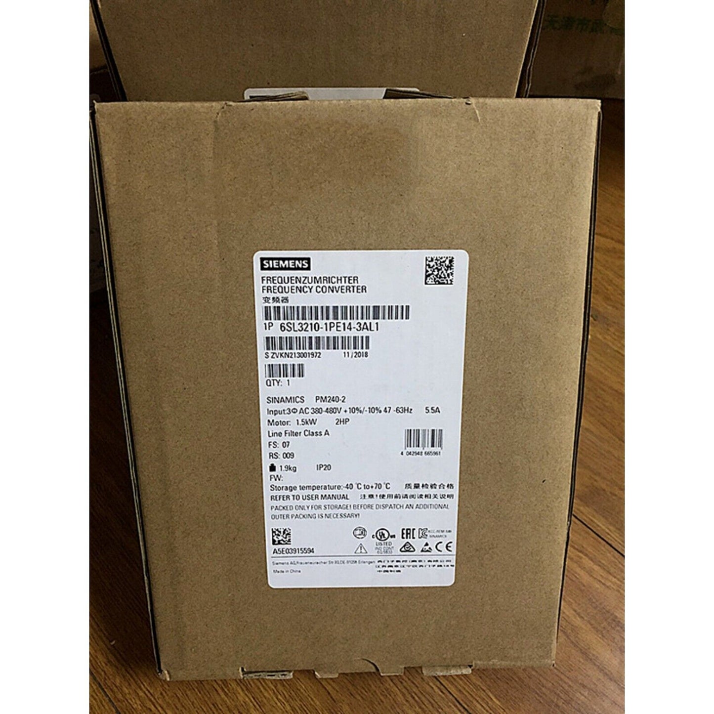 New Siemens 6SL3 210-1PE14-3AL1 6SL3210-1PE14-3AL1 SINAMICS PM240-2 with Filter