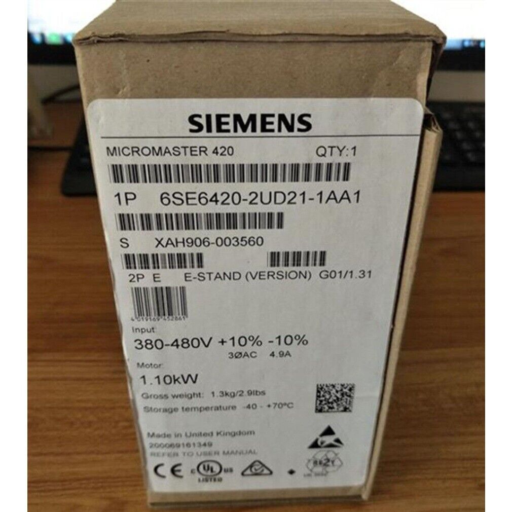 New Siemens 6SE6 420-2UD21-1AA1 6SE6420-2UD21-1AA1 MICROMASTER420 without filter